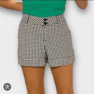 White House Black Market High Waist Gingham Shorts